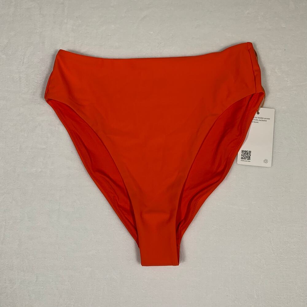 NWT Quince Bright Orange High Waisted Bikini Bottoms Size Medium